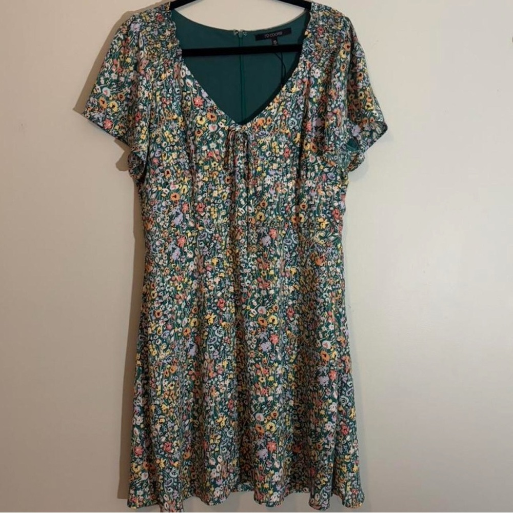 Green Floral Mini Dress